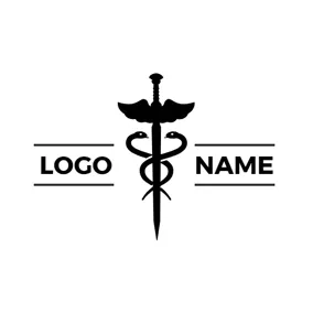 Snake Logo Black Snake and Sword logo design