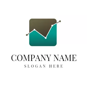Finance & Insurance Logo Black Square and Blue Line Graph logo design