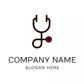 Stethoscope Logo Black Stethoscope and Hospital logo design
