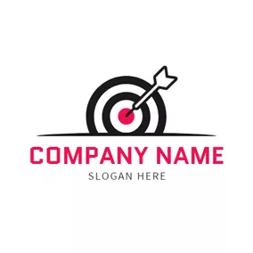 Business & Consulting Logo Black Target and Arrow logo design