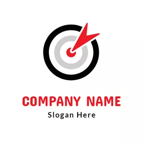 Dart Logo Black Target and Red Dart logo design
