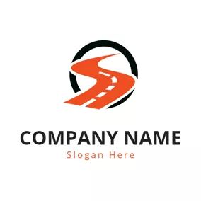 Transportation Logo Black Tunnel and Orange Road logo design