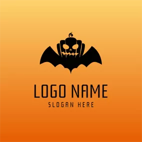 Pumpkin Logo Black Wing and Pumpkin logo design