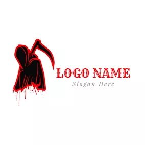 Reaper Logo Blood Cloak Reaper Death Dreadful logo design