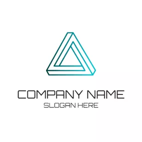 Abstract Logo Blue 3D Triangle logo design