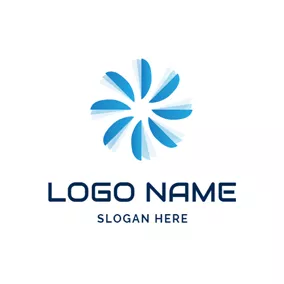 Air Conditioning Logo Blue Air Conditioning Blade logo design