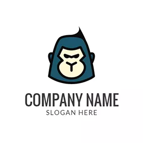 猩猩 Logo Blue and Black Gorilla Icon logo design