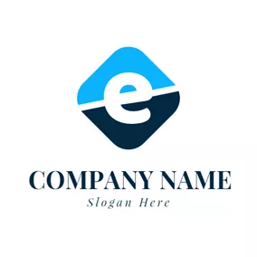 Letter Logo Blue and Black Letter E logo design