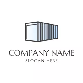 Storage Logo Blue and Black Wooden Container logo design