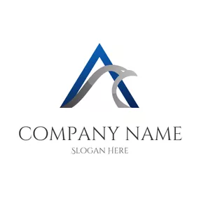 Alpha Logo Blue and Gray Alpha logo design