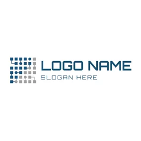 IT Logo Blue and Gray Big Data logo design