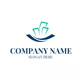 Business & Consulting Logo Blue and Green Newspaper Icon logo design