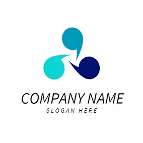 Quotes Logo Blue and Green Quote logo design