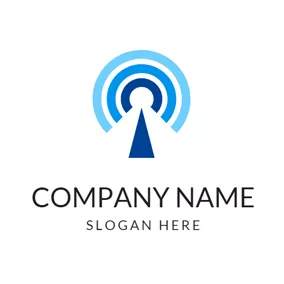 IT Logo Blue and Green Signal logo design