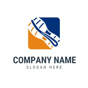 时尚品牌Logo Blue and Orange Shoe Sole logo design