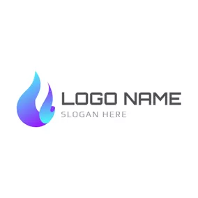 Industrial Logo Blue and Purple Burning Fire logo design