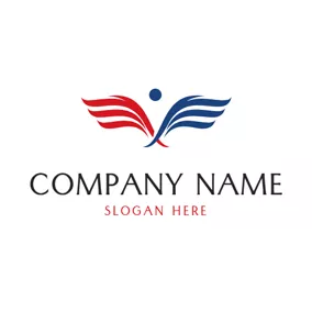 Angel Logo Blue and Red Angel Wing logo design