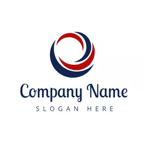Abstract Logo Blue and Red Centripetal Circle logo design