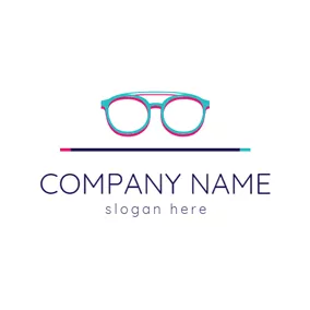 Fashion & Beauty Logo Blue and Red Glasses logo design
