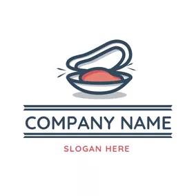 Restaurant Logo Blue and Red Shell logo design