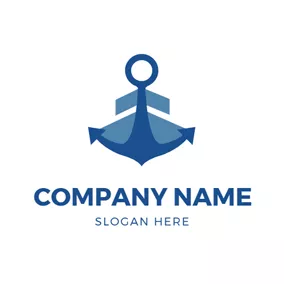 Anker Logo Blue and White Anchor Icon logo design