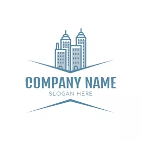 Palace Logo Blue and White Architectural Complex logo design