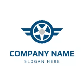 Car & Auto Logo Blue and White Auto Tire logo design