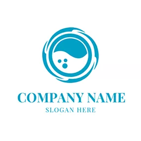 Emblem Logo Blue and White Automatic Washer logo design