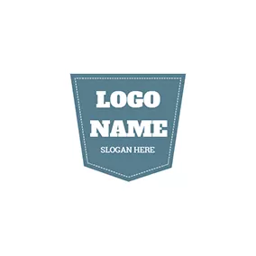 Jeans Logo Blue and White Badge logo design