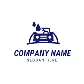 Car & Auto Logo Blue and White Car Wash logo design