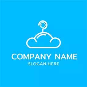 Emblem Logo Blue and White Coat Hanger logo design