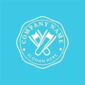 Emblem Logo Blue and White Diving Equipment logo design