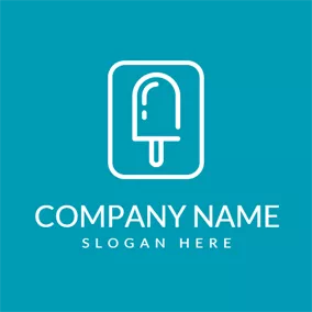Food & Drink Logo Blue and White Ice Cream logo design