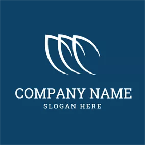 Environment & Green Logo Blue and White Leaf logo design