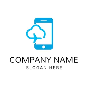Flugzeuglogo Blue and White Mobile Phone logo design