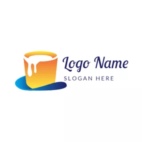 Logótipo Pintura Blue and White Paint Pigment logo design