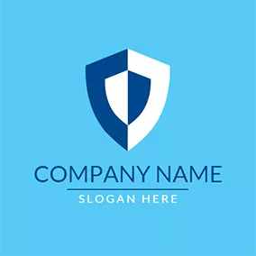Logótipo Segurança Blue and White Shield logo design