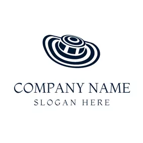 Brand Logo Blue and White Striped Hat logo design