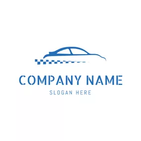 Transportation Logo Blue and White Taxi logo design