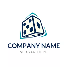 Art - Blue  & Yellow Dice Icon logo design