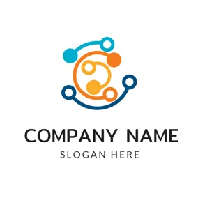 IT Logo Blue and Yellow Headset logo design