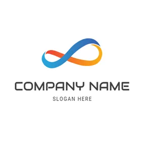 Unendlich Logo Blue and Yellow Infinity logo design