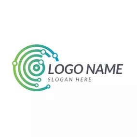 ネットワークロゴ Blue and Yellow Reticulation logo design