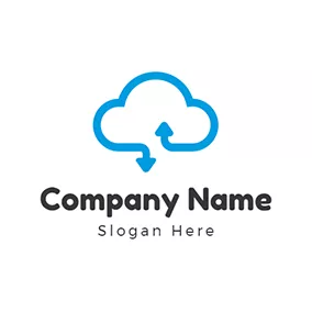 Weather Logo Blue Arrow and Cloud logo design