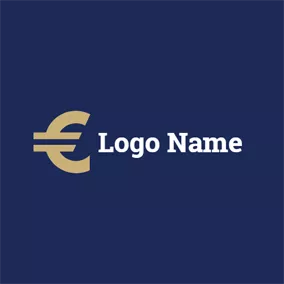 Finance & Insurance Logo Blue Background and Special Euro Sign logo design