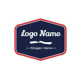 Razor Logo Blue Badge and White Razor logo design