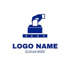 Box Logo Blue Ballot Box and Vote logo design