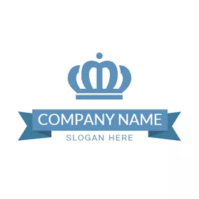 Imperial Logo Blue Banner and Crown logo design