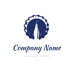 Soda Logo Blue Bottle Cap and Soda logo design