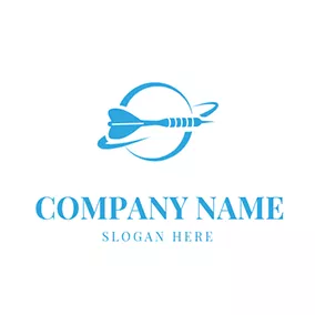 Dart Logo Blue Circle and Beautiful Dart logo design
